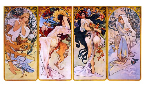 Alphonse mucha four seasons - alphonse,